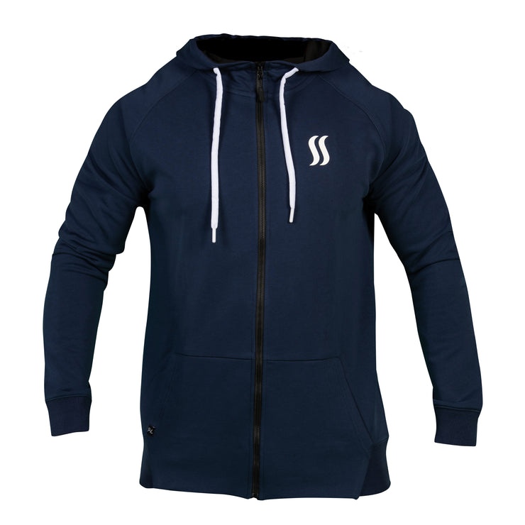 SS ZIP UP HOODIE - NAVY