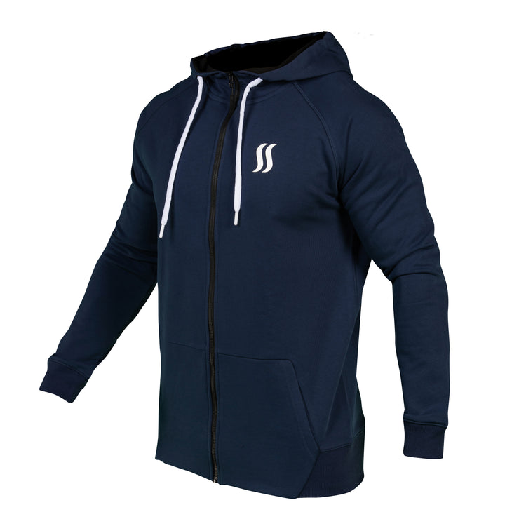 SS ZIP UP HOODIE - NAVY