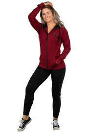 SS ZIP UP HOODIE - MAROON