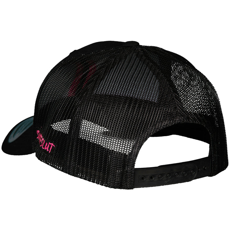 THE ORIGINAL SS - TRUCKER - PINK ON BLACK